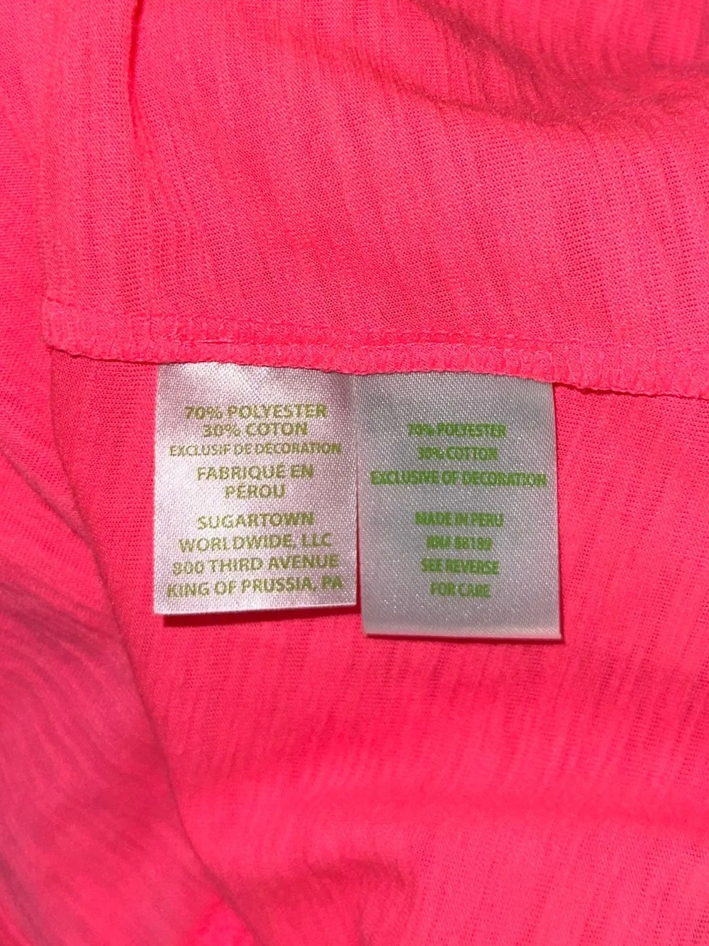 Lilly Pulitzer Hot Pink Gigi Pom Pom V-Neck Cotton Slub Knit Tank M - Picture 6 of 7